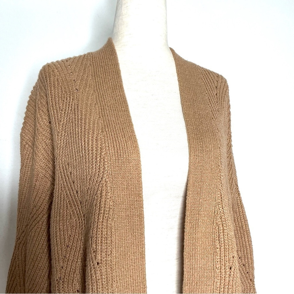 Cozy Tan Knit Cardigan Sweater Size Medium - Picture 3 of 15